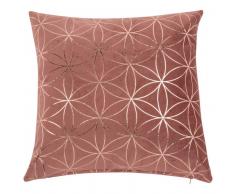 Housse de coussin rose et dor&eacute;e imprim&eacute;e 40x40