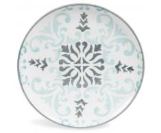 Assiette à dessert en faïence bleue/grise D 21 cm HECTORINE