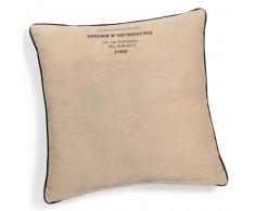 Coussin en coton beige 60 x 60 cm ATELIER