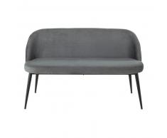 Banquette vintage 3 places en velours gris Maurice