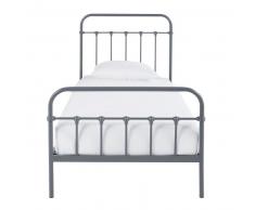 Lit 90x190 en m&eacute;tal gris anthracite Karl