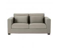 Canap&eacute; convertible 2/3 places gris clair, matelas 12 cm Milano