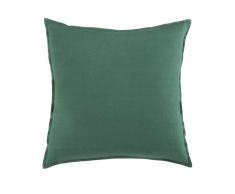 Coussin en lin lavé vert basilic 60x60
