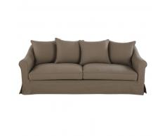 Canap&eacute;-lit 4 places en coton taupe Joanne