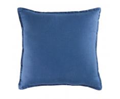 Coussin en lin lavé bleu marine 45x45