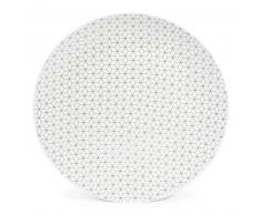 Assiette plate en porcelaine blanche/noire D 27 cm GRAPHIQUE