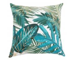 Housse de coussin verte imprim&eacute; jungle 40x40