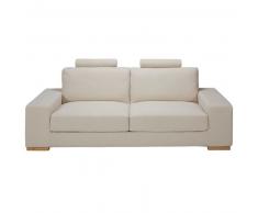 Canap&eacute;-lit avec t&ecirc;ti&egrave;res 3 places beige chin&eacute; Daytona