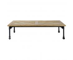 Table basse à roulettes en pin et métal L160 Mirabeau