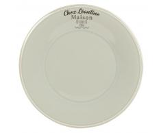 Assiette plate en faïence bleu clair