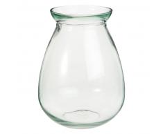 Vase en verre teint&eacute; vert H27