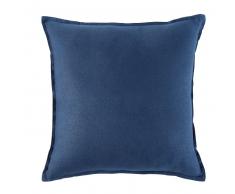 Coussin en lin lavé bleu saphir 60x60