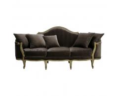 Banquette 3 places en velours anthracite Clarisse