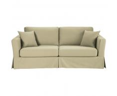 Canap&eacute;-lit 3 places en coton beige Royan
