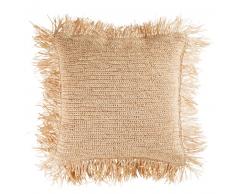 Coussin en raphia tressé 45x45