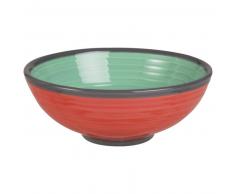 Coupelle en fa&iuml;ence verte et rouge