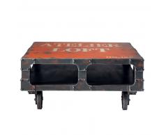 Table basse à roulettes rouge L 90 cm Terminus