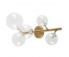 Applique globe en verre et métal bronze