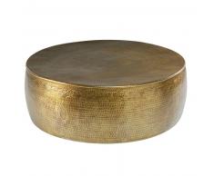 Table basse en aluminium martelé doré Paloma