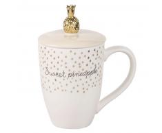 Mug chapeau ananas en porcelaine imprimée