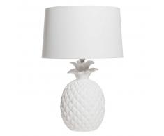Lampe ananas en c&eacute;ramique blanche VICTORIA