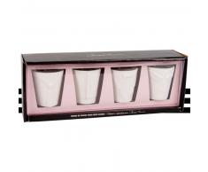 Coffret 4 tasses en porcelaine blanche Chantal Thomass