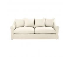 Canap&eacute;-lit 4 places en coton ivoire Joanne