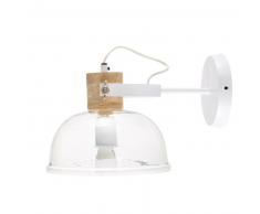 Applique en verre et métal blanc