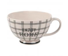 Bol en porcelaine noire et blanche motifs à carreaux