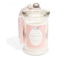 Bougie en verre parfum fleur blanche H 15 cm CLASSIQUE