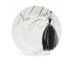 Assiette &agrave; dessert en porcelaine blanche D 20 cm NYC MODEUSE