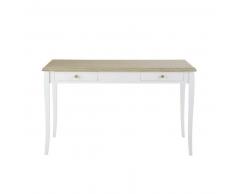 Bureau 2 tiroirs blanc Angélique