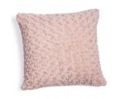 Coussin en fausse fourrure rose 45 x 45 cm