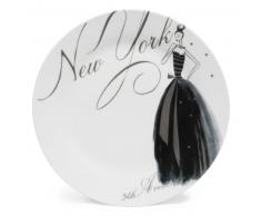 Assiette plate en porcelaine blanche D 27 cm NYC MODEUSE