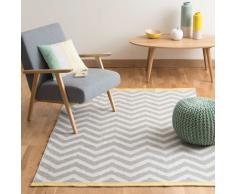 Tapis à poils courts en coton gris 140 x 200 cm WAVE