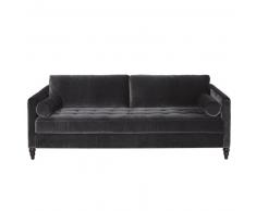Canap&eacute;-lit 3 places en velours gris anthracite Malik