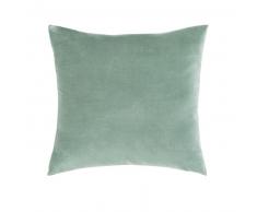Coussin en velours vert tilleul 45x45