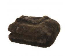 Plaid imitation fourrure marron 150x180