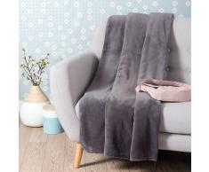 Plaid doux gris ardoise 150 x 230 cm CHALEUR