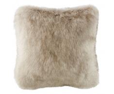 Coussin imitation fourrure marron glacé 45x45