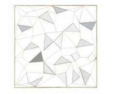 D&eacute;co murale miroir en m&eacute;tal dor&eacute; 98x98