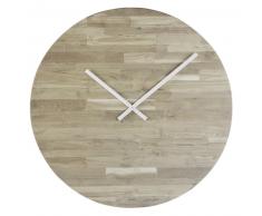 Horloge en teck et bois recycl&eacute;