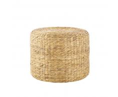 Pouf en jonc de mer tress&eacute;