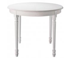 Table à manger ronde extensible blanche 4 à 8 personnes L120/200 Louis