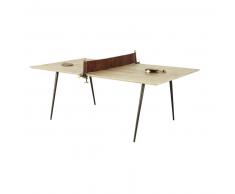 Table à manger 8/10 personnes en manguier et métal L207 Pong