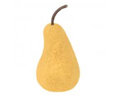 Statuette poire en laine grise H6