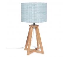 Lampe en métal abat-jour bleu à motifs DALINA