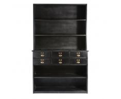 Vaisselier indus 6 tiroirs en métal noir Edison