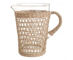 Pichet en verre et jonc de mer