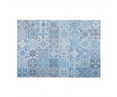 Tapis motifs carreaux de ciment bleus 140x200cm CAPRI